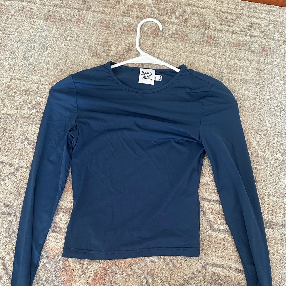 Princess Polly Navy/Royal Blue Long Sleeve Top